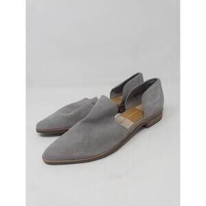 Dolce Vita KELSA Grey Suede Block Heel Flat Pointed Toe Slip On Shoe Size 8